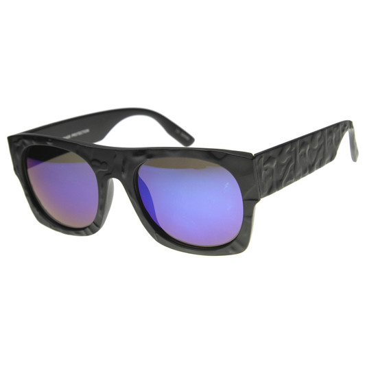 Unisex Rectangular Sunglasses With UV400 Protected Mirrored Lens