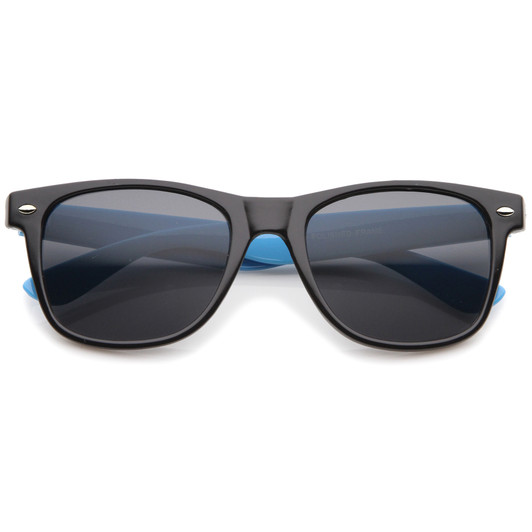 Classic Retro Two-Toned Neon Color Temple Horn Rimmed Sunglasses 54mm