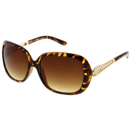 Women's Oversize Square Sunglasses With Metal Arm Accents Gradient Lens 59mm