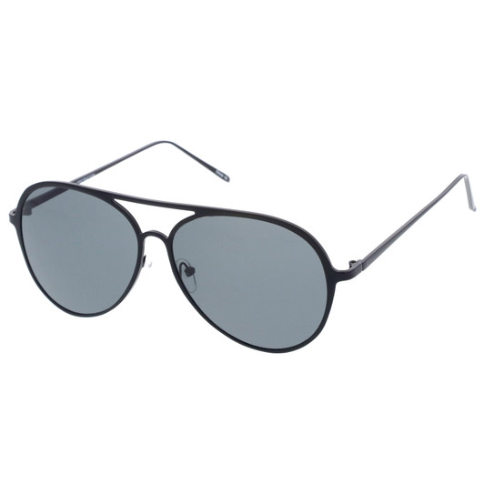 Oversize Metal Frame Double Nose Bridge Slim Temple Aviator Sunglasses 58mm