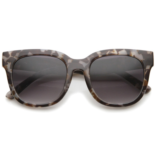 Women's Oversize Block Tortoise Print Square Horn Rimmed Sunglasses 53mm