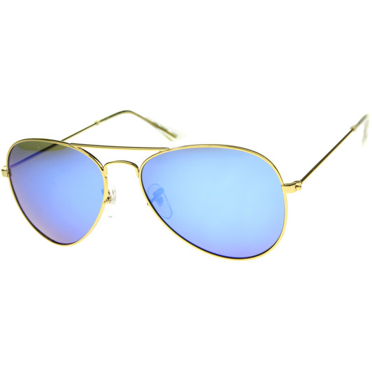 Classic Metal Aviator Sunglasses For Men Women Mirrored Multi Coated Lens 57mm