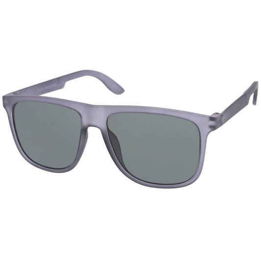 Lifestyle Rubberized Matte Finish Flat Top Square Sunglasses 55mm