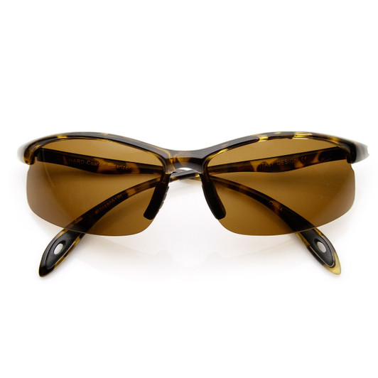 Nepal - Polarized Shatterproof Half-Frame Sports Shield Sunglasses 80mm