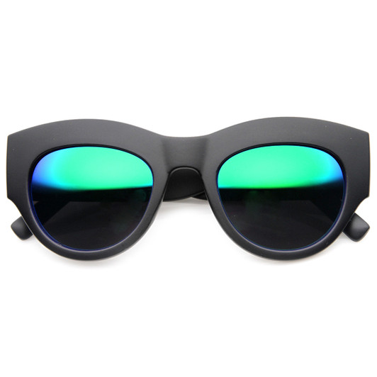 Bold Frame Flash Mirror Womens Fashion Couture Sunglasses
