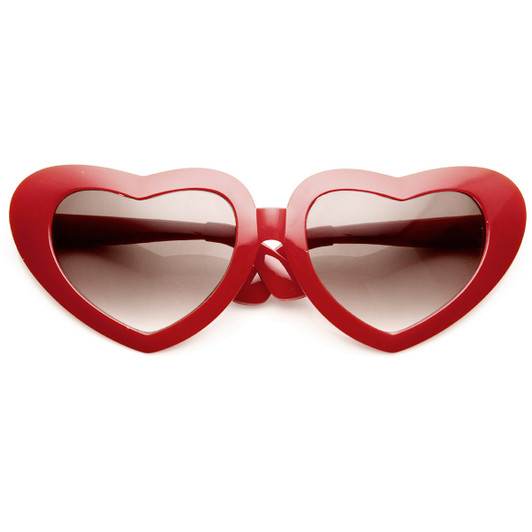 Super Oversized Large Novelty 9 Inch Wide Heart Shape Sunglasses