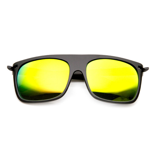 Action Sport Square Color Mirror Flash Lens Skate Flat Top Sunglasses