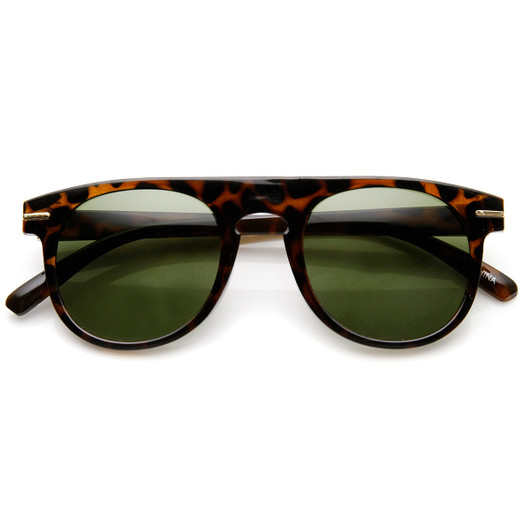 Retro Fashion Keyhole Horned Rim P3 Round Sunglasses