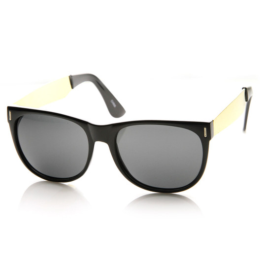 Designer Inspired Classic Horn Rimmed Sunglasses w/ Metal Arms