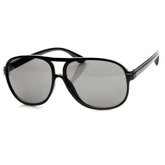 Casual Slim Plastic Square Double Bridge Frame Aviator Sunglasses