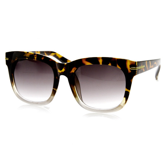 Womens Oversize Bold Rim Mod Horn Rimmed Sunglasses