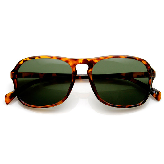 Classic Retro Fashion Keyhole Bridge Square Aviator Sunglasses