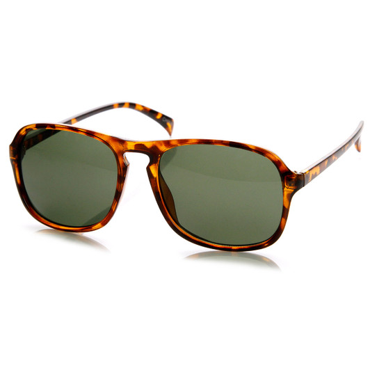 Classic Retro Fashion Keyhole Bridge Square Aviator Sunglasses
