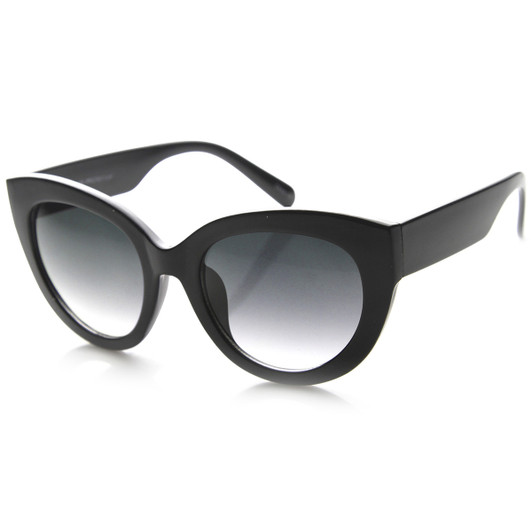 Ladies Oversized Elegant Bold Rim Round Cateye Sunglasses