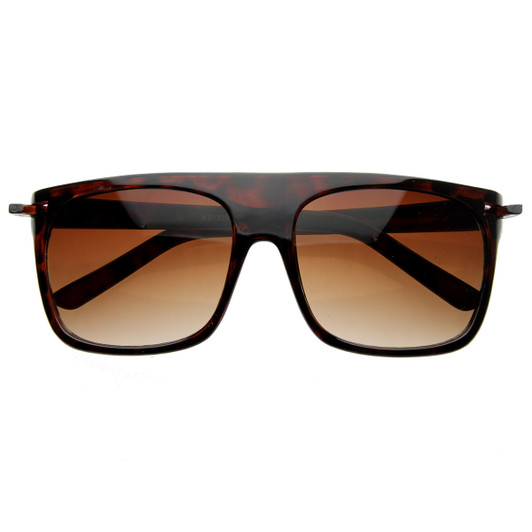 Vintage Inspired Flat Top Classic Retro Plastic Aviator Sunglasses