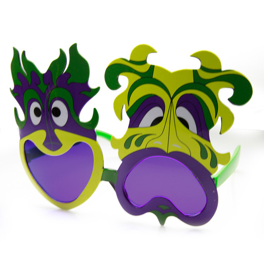 Mardi Gras Party Happy Sad Smile Now Cry Later Novelty Sunglasses