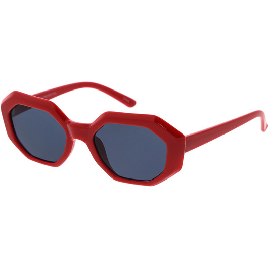 Retro Inspired Chunky Polygon Geometric Sunglasses 49mm