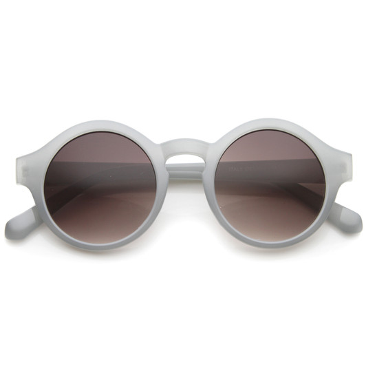 Retro 70s Fashion Pastel Color Horn Rimmed Round Sunglasses 47mm