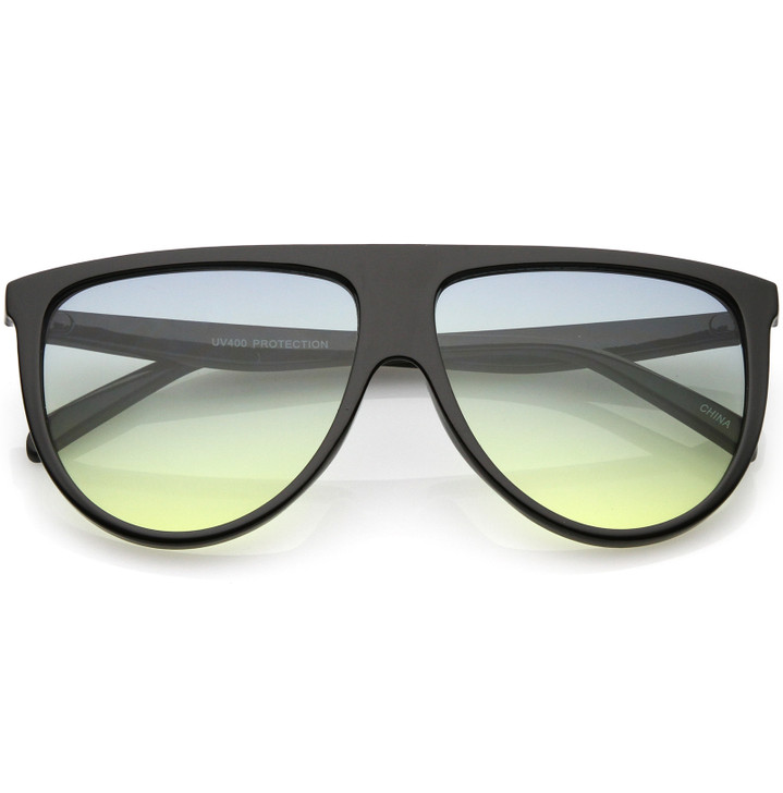 Oversize Flat Top Aviator Sunglasses  Gradient Teardrop Flat Lens 60mm