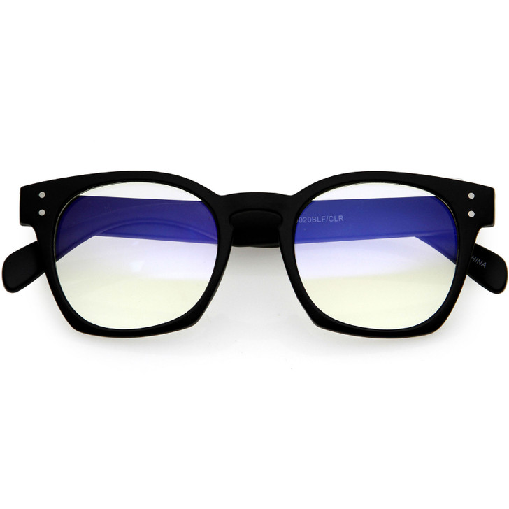 Classy Everyday Keyhole Square Horn Rimmed Blue Light Glasses 56mm