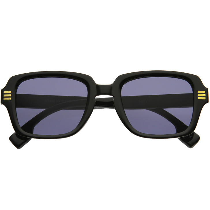 Elegant Mid Temple Squared Horn Rimmed Sunglasses 50mm