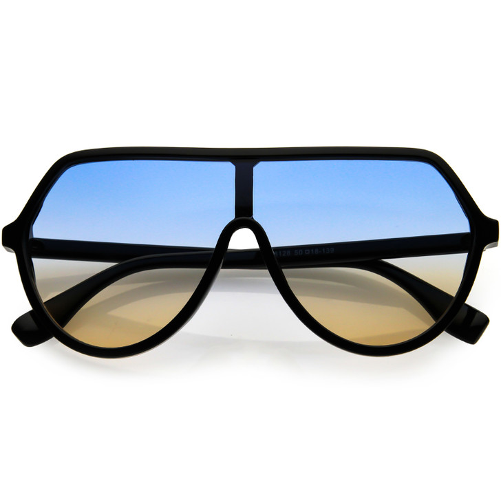 Oversized Contemporary Fashion Geometric Shield Sunglasses 63mm