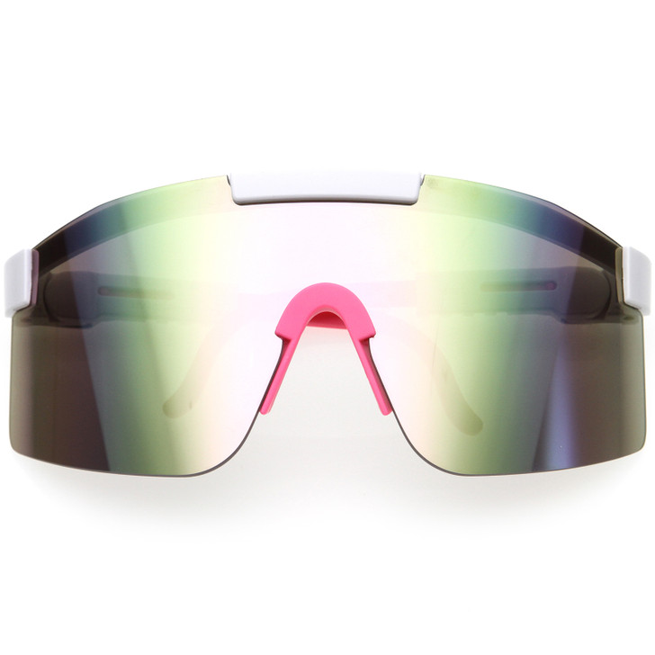 Futuristic Side Panel Cyberpunk Monoblock Shield Sunglasses 80mm