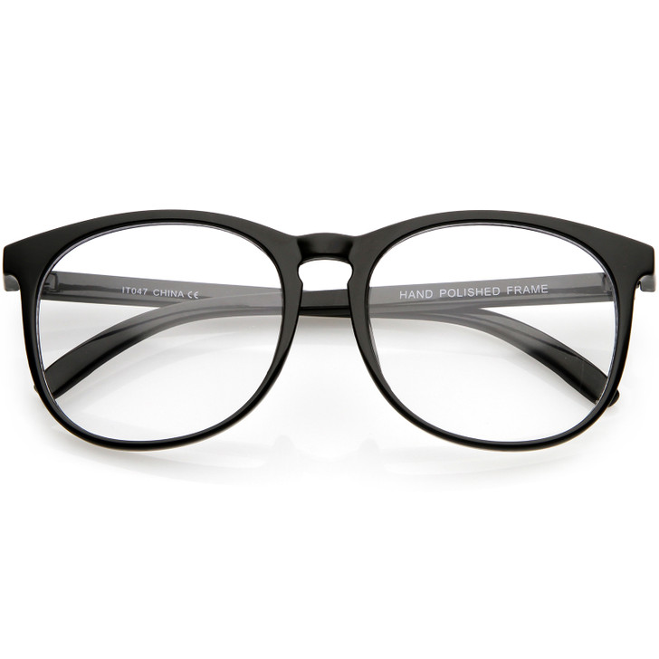 Classic Horn Rimmed Square Eyeglasses Clear Lens 54mm