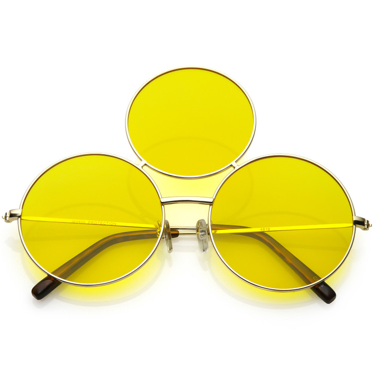 Oversize Circle Third Eye Sunglasses Slim Arms 56mm