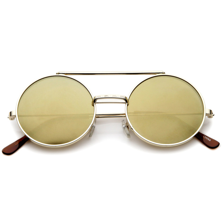 Steampunk Mirrored Lens Round Circle Flip Up Frame Sunglasses 8794 |  Fashion, Flip up sunglasses, French fashion