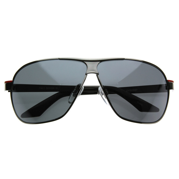 Square Aviator Large Metal Aviator Sunglasses