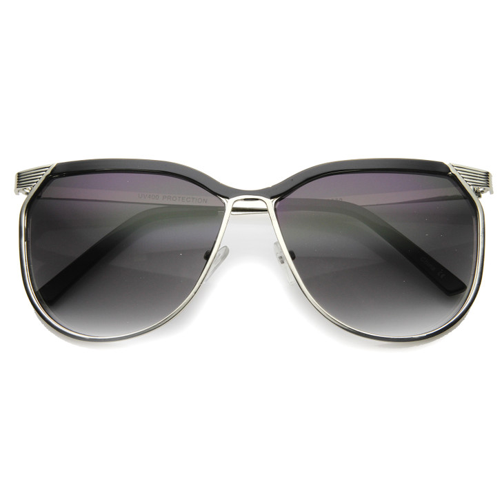 Unisex Metal Square Sunglasses With UV400 Protected Gradient Lens