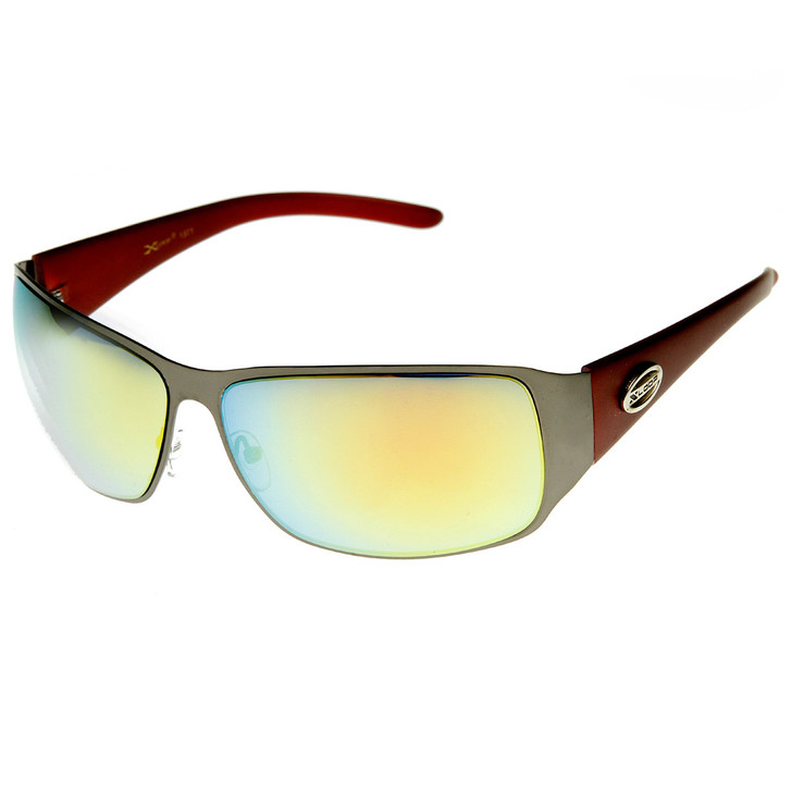 Large Square Metal Frame X-Loop Brand Sports Sunglasses