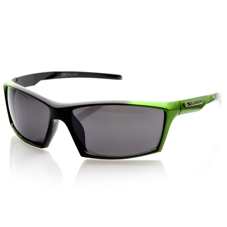 X-Loop Brand Eyewear Two-Tone Modified Square Frame XLoop Sports Sunglasses