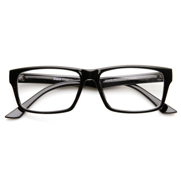 Modern Fashion Basic Mod Rectangular Clear Lens Glasses