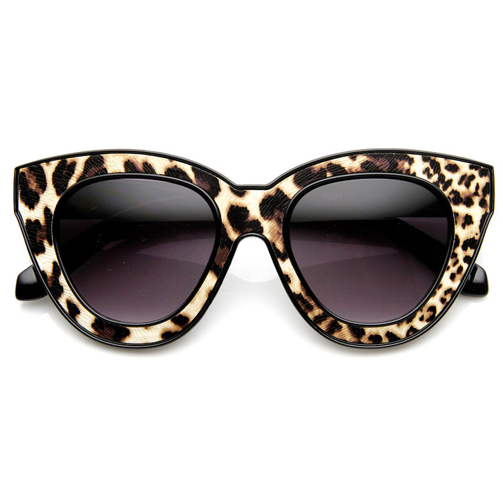 High Fashion Block Cut Womens Cat Eye Sunglasses