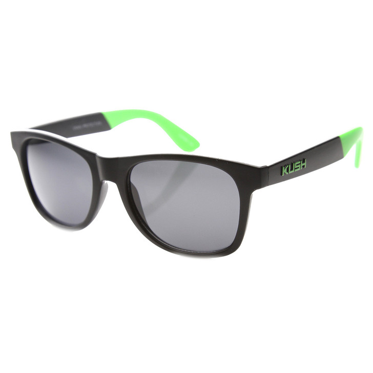 Unisex Retro Horned Rimmed Two Tone Arms Sunglasses
