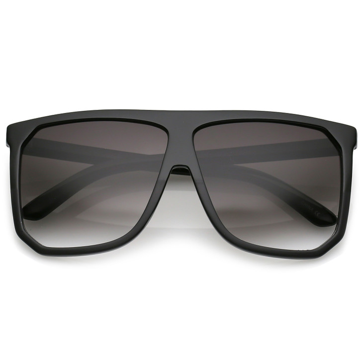 Oversize Two Toned Flat Top Sunglasses With Square Lens 62mm