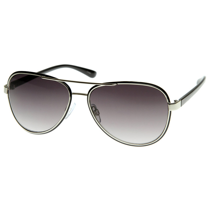 Optical Quality Eyewear Nouveau Metal Crafted Aviator Sunglasses