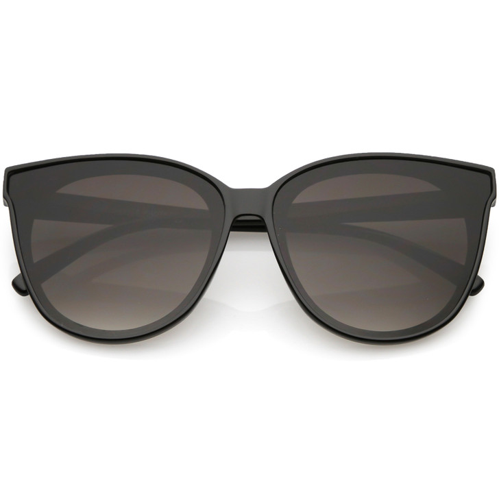 Oversize Cat Eye Sunglasses Neutral Color Flat Lens 60mm