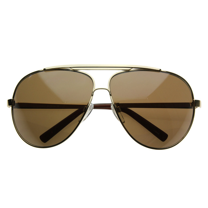 High Quality Full Frame Big X-Large Oversized Metal Aviator Sunglasses