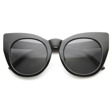 Womens Oversized High Fashion Bold Rimmed Glam Round Cat Eye 