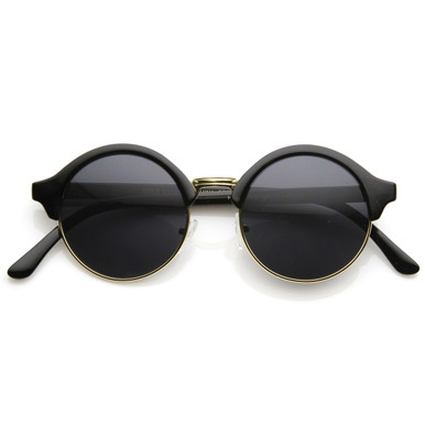 Vintage Inspired Classic Half Frame Semi-Rimless Round  display picture 1