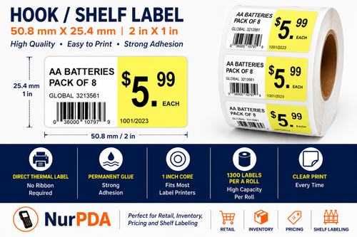 NurLabels™ Professional Shelf Labels #3 – 50.8 × 25.4 mm (10 Roll Pack)