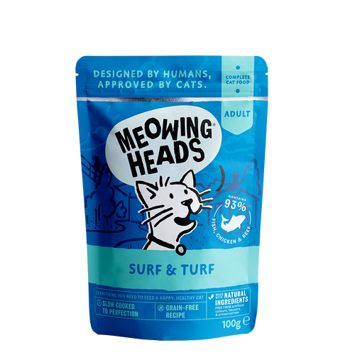 Meowing Heads 100g Pouch Surf & Turf