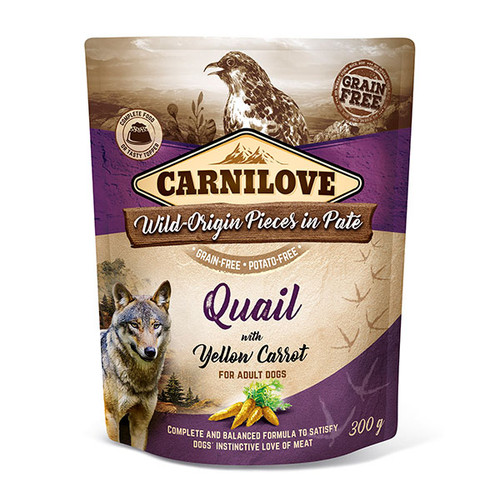 Carnilove Quail w Yellow Carrot Pate Adult Dog Food