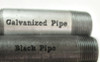 Galvanized pipe and Black pipe shown side by side