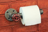 Toilet paper holder - Black pipe with red knob