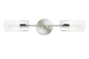 Brushed Nickel / Stainless steel color  wall sconce with glass hallway or mirror vanity lighting