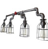  Vanity Lighting for industrial bathroom 3 lights - Black Pipe Wall Sconce w/ knob - Bathroom vanity lighting over mirror